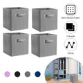 4 Pack Collapsible Fabric Storage Cubes with Handles R8698