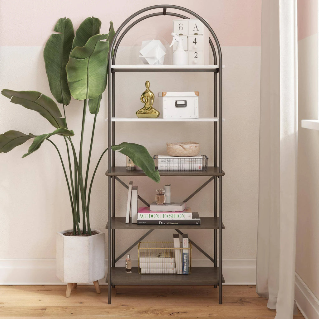 Gray Oak 5-Shelf Bookcase C3185