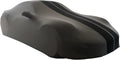 Indoor Stretch Satin Car Cover Dark Gray Black Stripes M206
