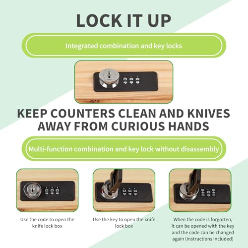 Wooden Knife Storage Box with Lock U5475