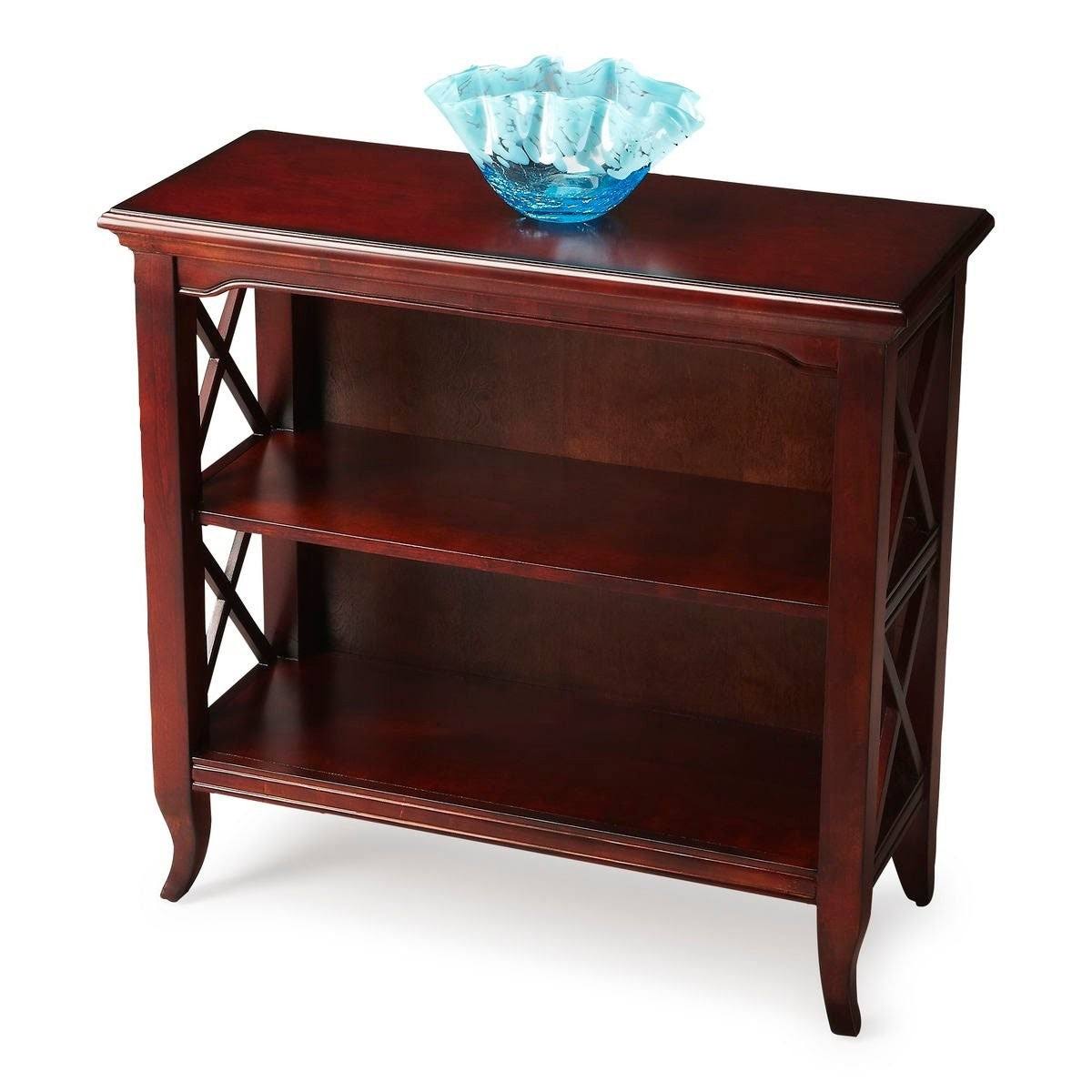 Dark Brown Wooden Low Bookcase S9565