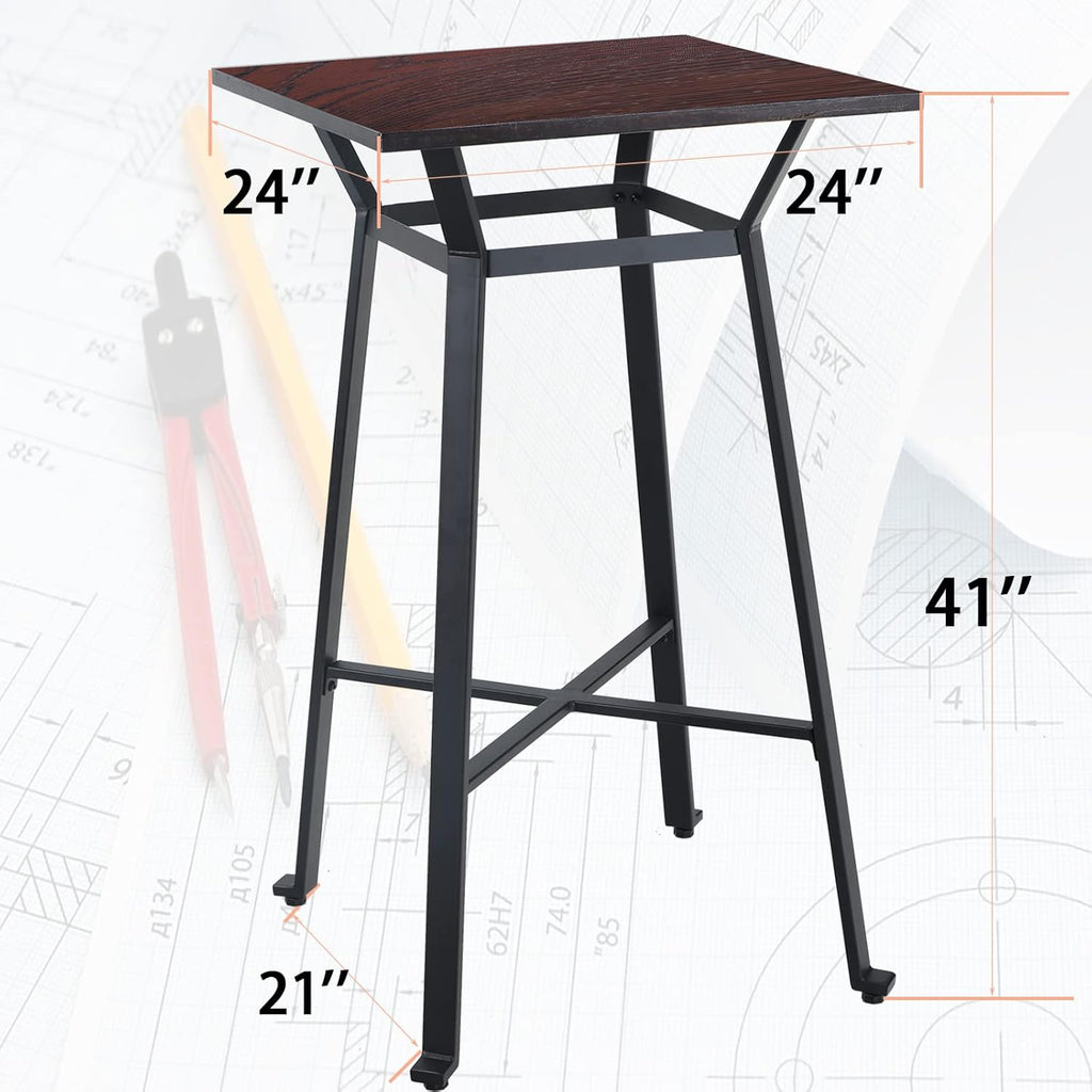 Brown Square Solid Wood Bar Table K601