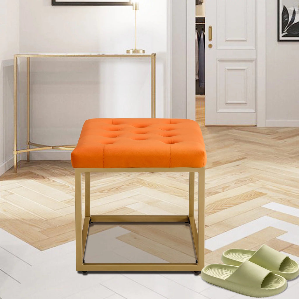 Orange Velvet Shoe Changing Stool Z5759