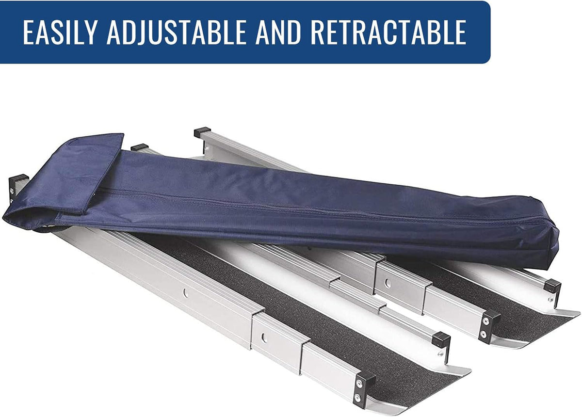 Portable Adjustable 3-5 Ft Wheelchair Ramp with Storage Bag O6601