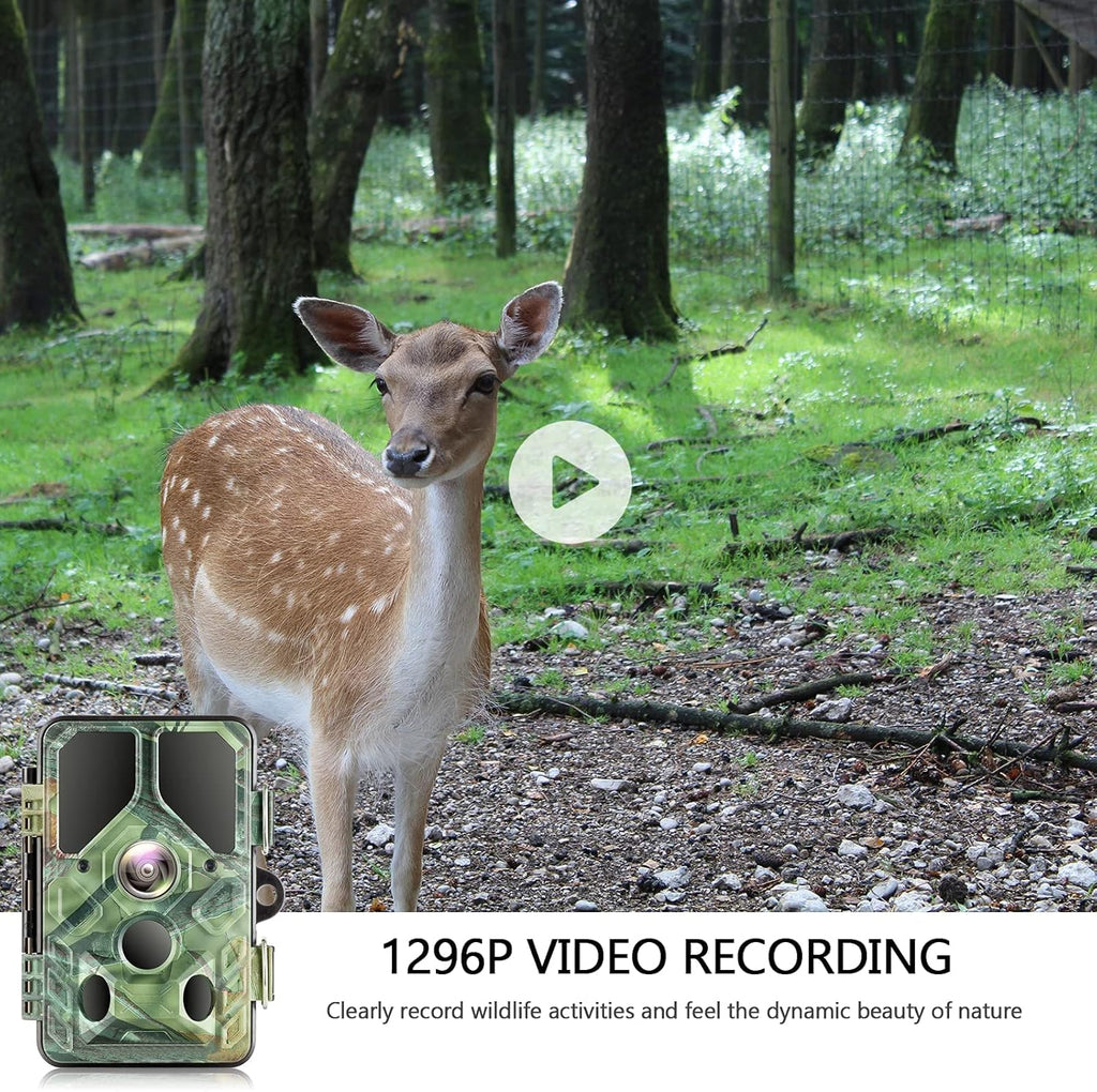 WiFi Trail Camera with Night Vision 65FT Motion Activated IP66 Waterproof Hunting Camera T98427