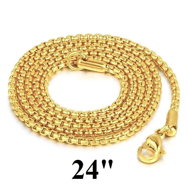 18k Gold Filled Over Silver Mens Pendant Necklace S308084