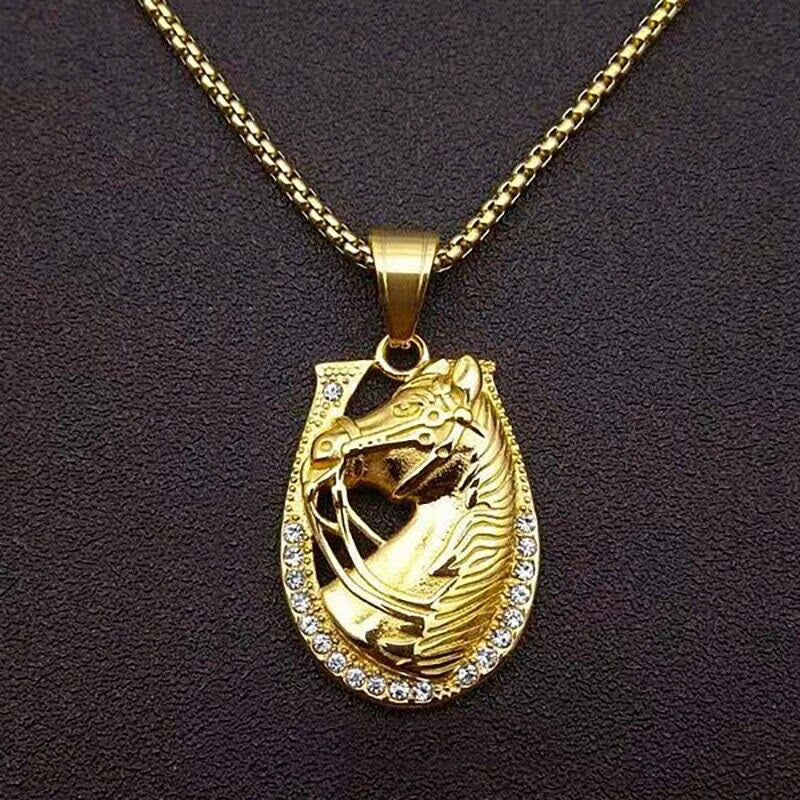 18k Gold Filled Over Silver Mens Pendant Necklace S308084