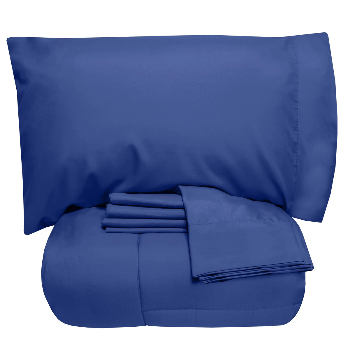 7 Piece Down Alternative Comforter & Sheet Set Full Royal Blue Y313295