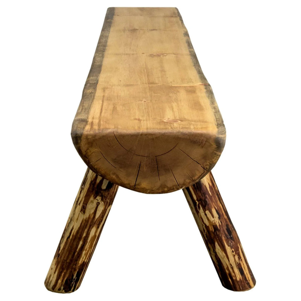 Indoor Outdoor Half Log Bench I89275