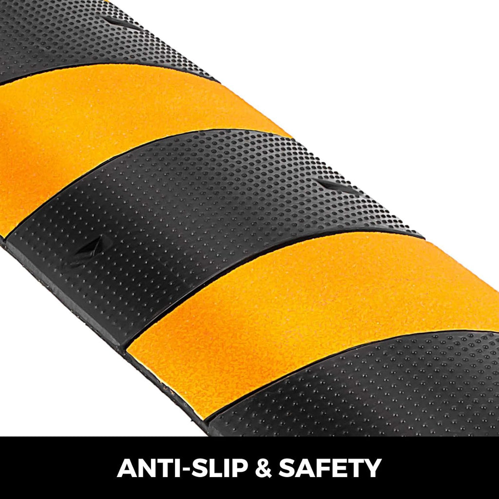 6 Ft Heavy Duty 2-Channel Rubber Cable Protector Ramp U1304
