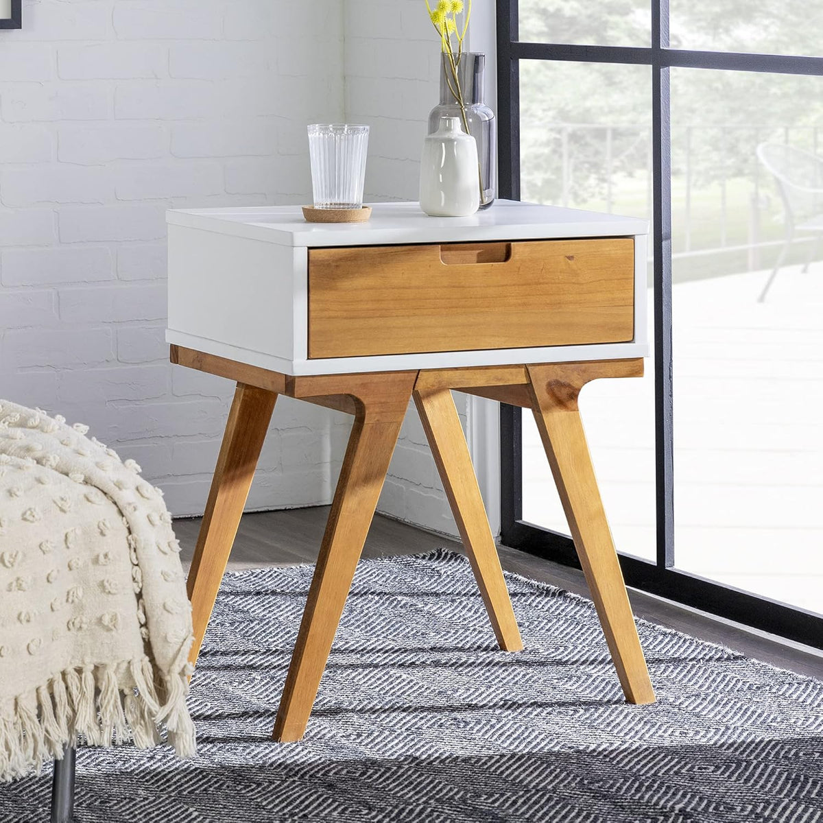 Mid Century Modern 1 Drawer Side Table Z8840