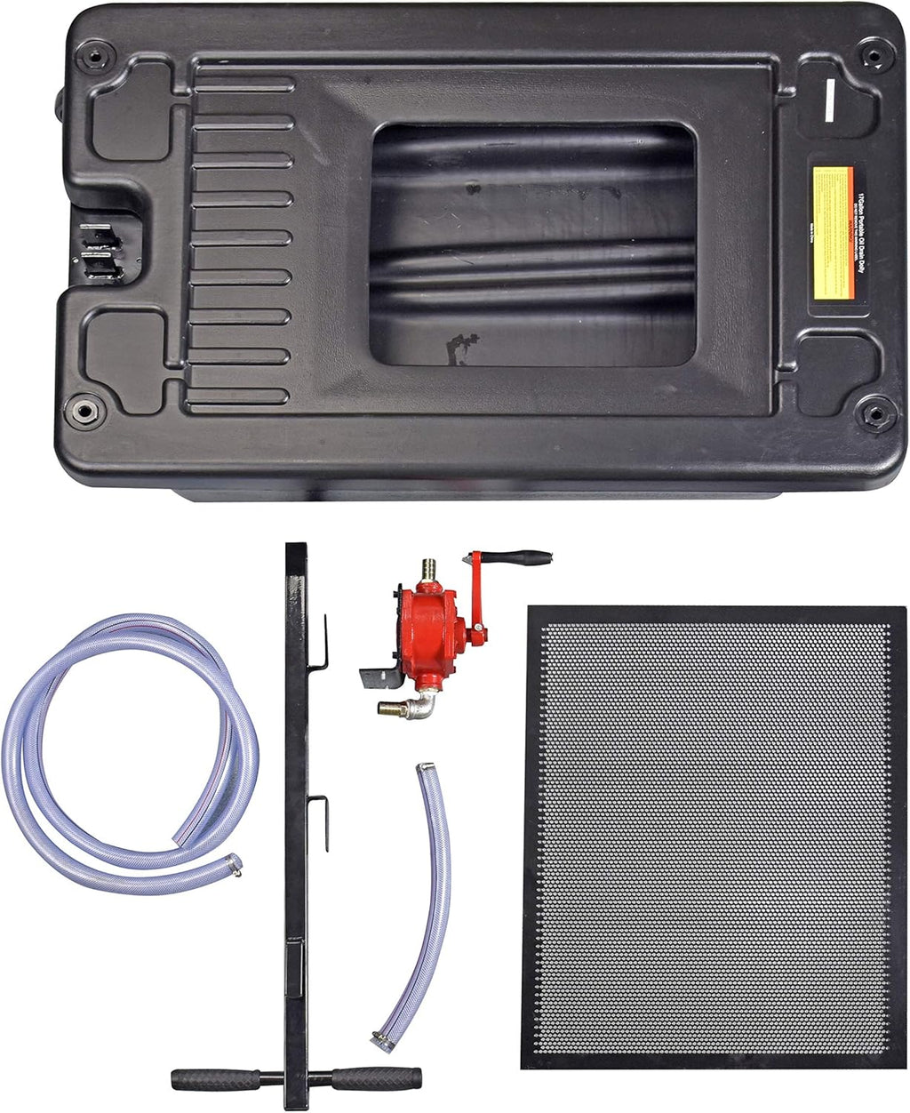 17 Gallon Low Profile Portable Oil Drain Pan with 8 Feet Evacuation Hose Y39949