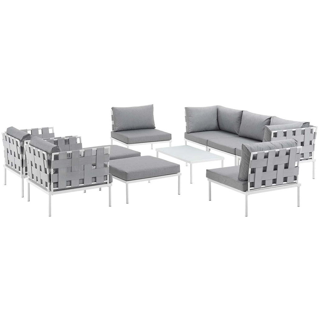 10 Piece Outdoor Patio Aluminum Sectional Sofa Set I709145