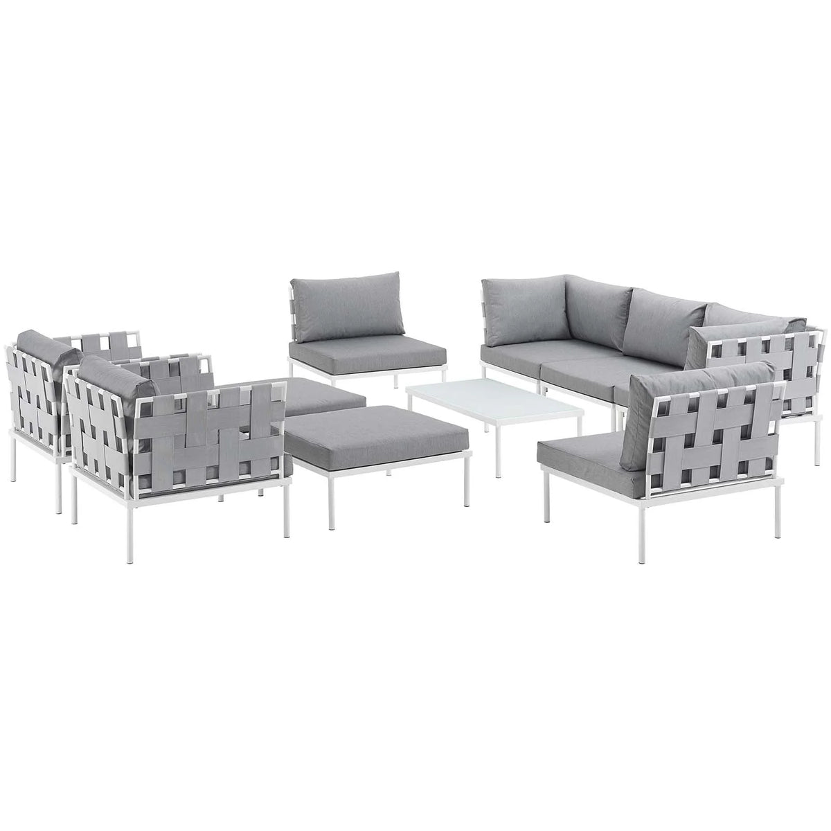 10 Piece Outdoor Patio Aluminum Sectional Sofa Set I709145