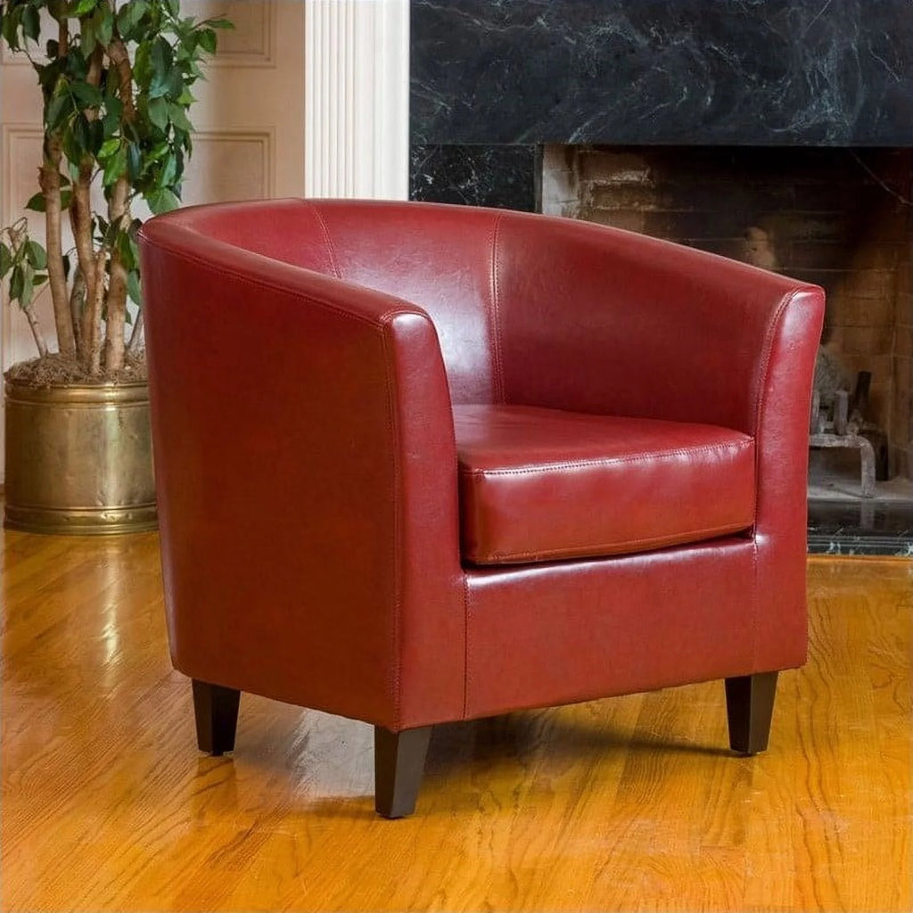 Red Leather Club Chair X585