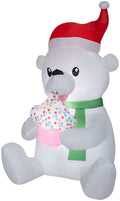 Animated Polar Bear Inflatable with Cupcake X3604