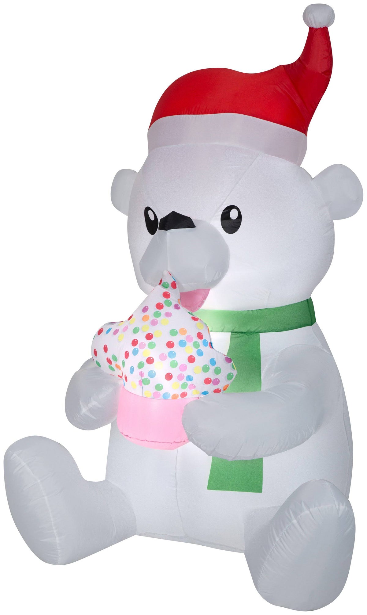 Animated Polar Bear Inflatable with Cupcake X3604