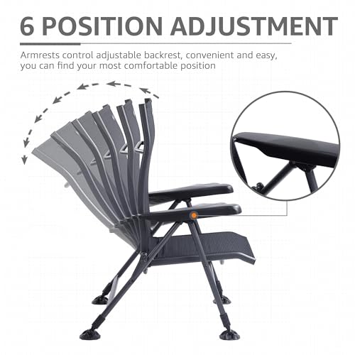 Folding Camping Chair 350 LBS Breathable Mesh Aluminum Frame A234