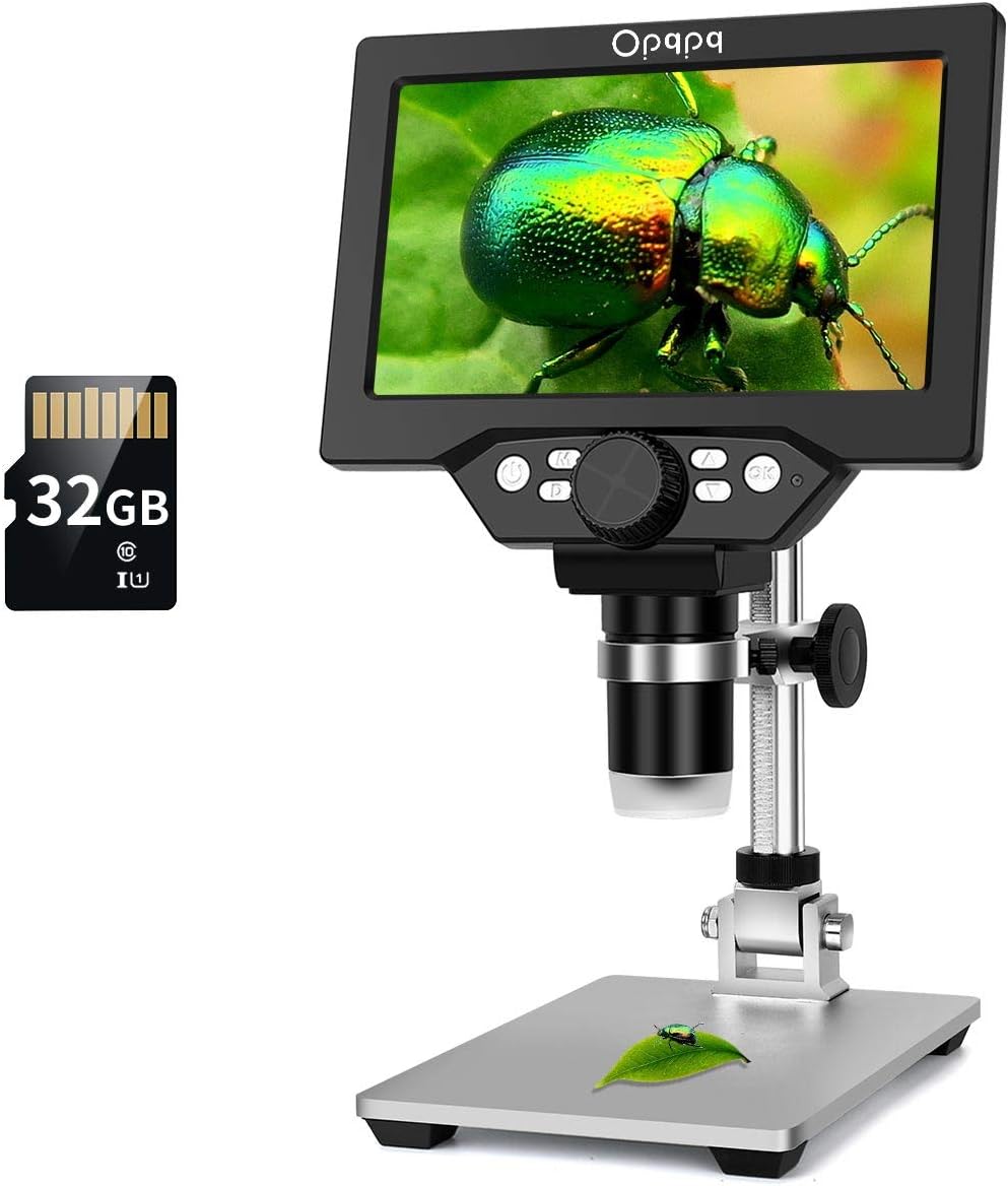 7 LCD Digital Microscope 10-1200X Magnification 1080P Video Camera S46696