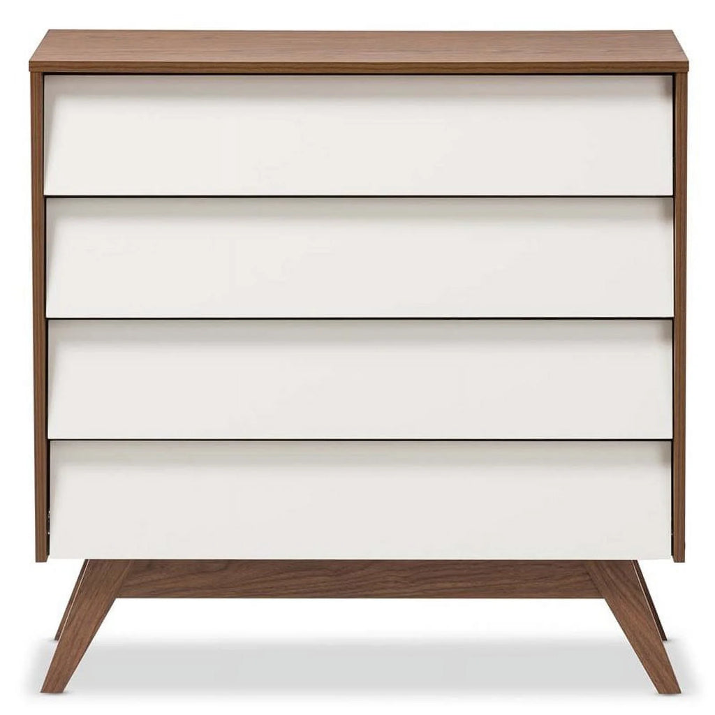 4 Piece 4 Drawer Chest 6 Drawer Dresser and 2 Nightstands J7046