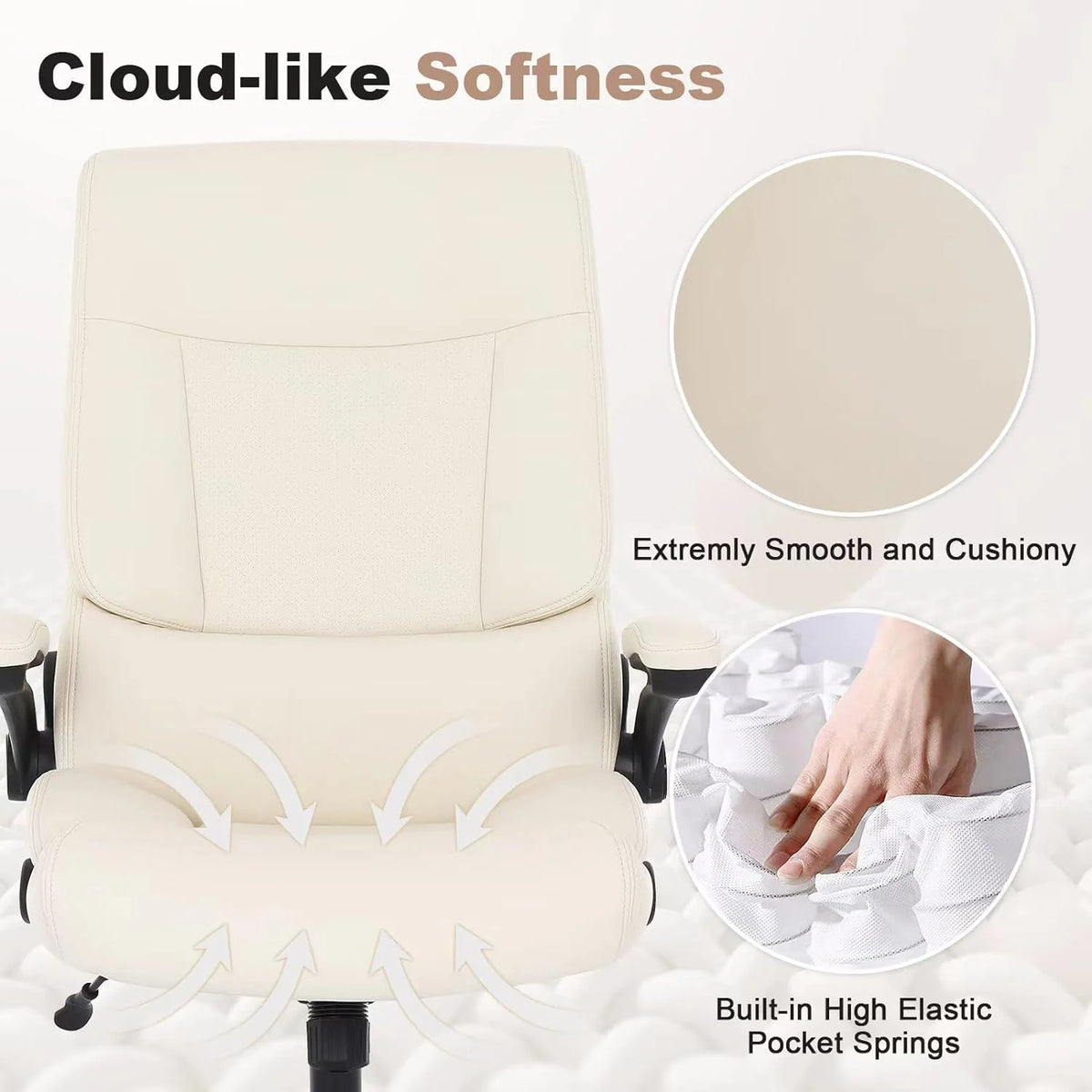 Black Big and Tall Ergonomic Office Chair with Lumbar Support S679
