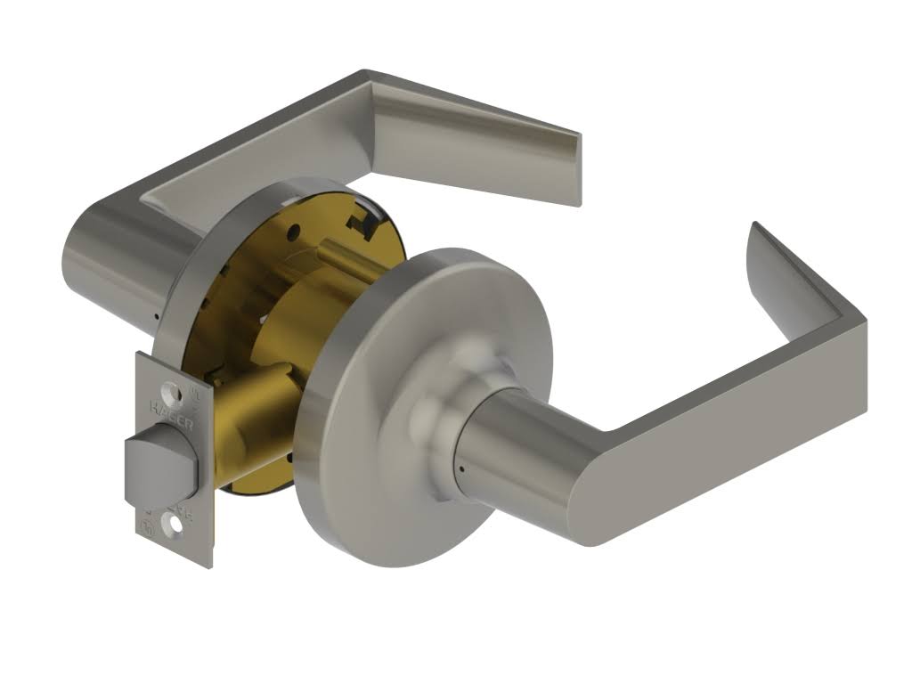 Satin Chrome Lever Round Rose Passage Set H512