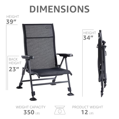 Folding Camping Chair 350 LBS Breathable Mesh Aluminum Frame A234