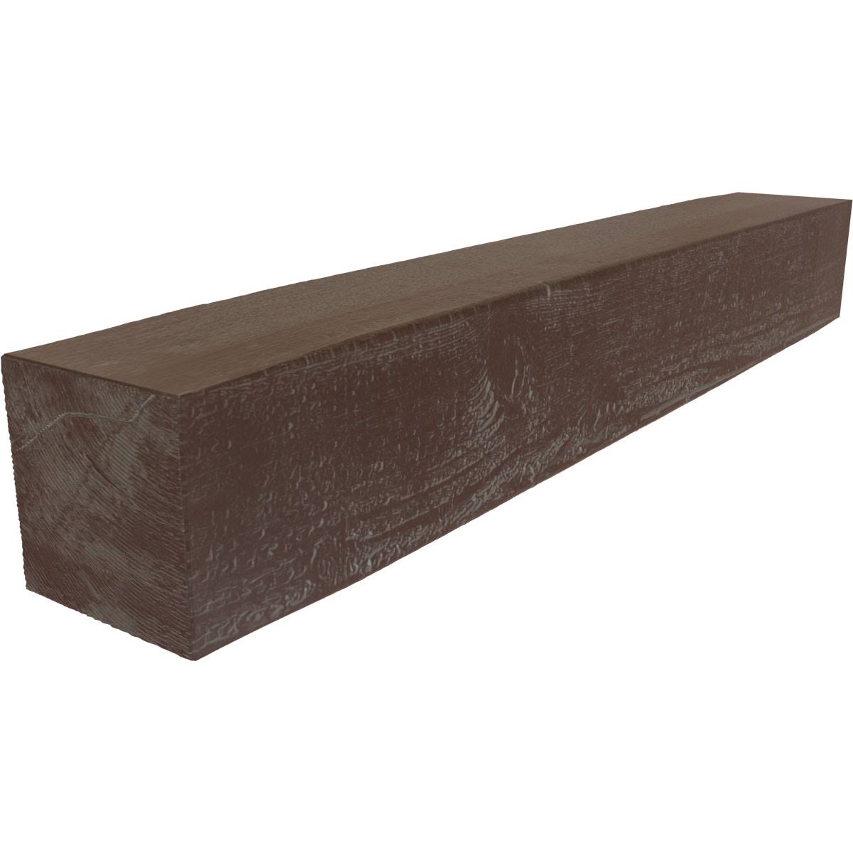 Rough Sawn Faux Wood Fireplace Mantel, Aged Pecan V645
