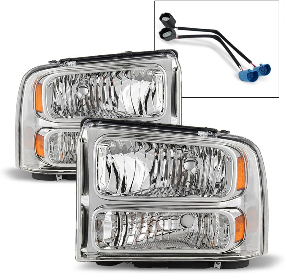Chrome Headlights Headlamps Set Left Right M146101