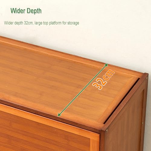 Bamboo Shoe Storage Cabinet with Flip Door R821408