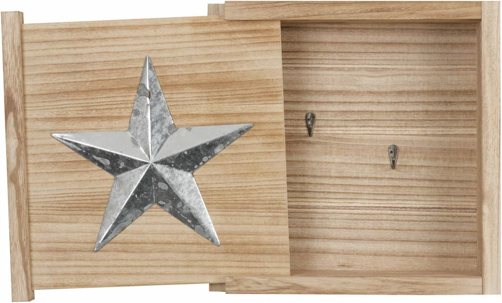 Solid Wood Wall Hanging Display Cabinet, Distressed Natural Finish K43133