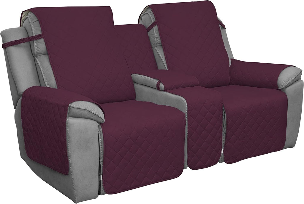 Reversible Loveseat Recliner Cover with Console A337