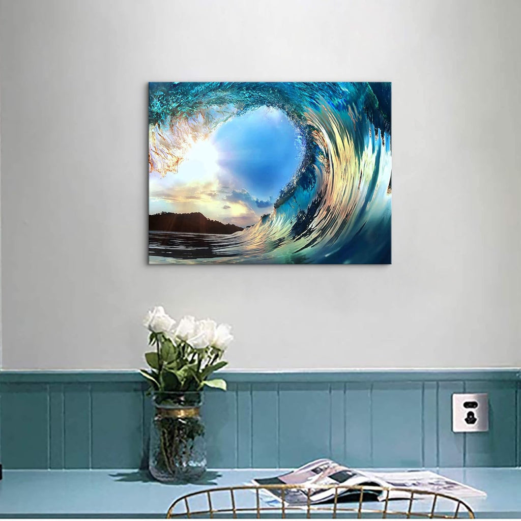 Blue Ocean Waves Canvas Wall Art M47779