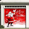 Red and White Merry Christmas Garage Door Banner H4831