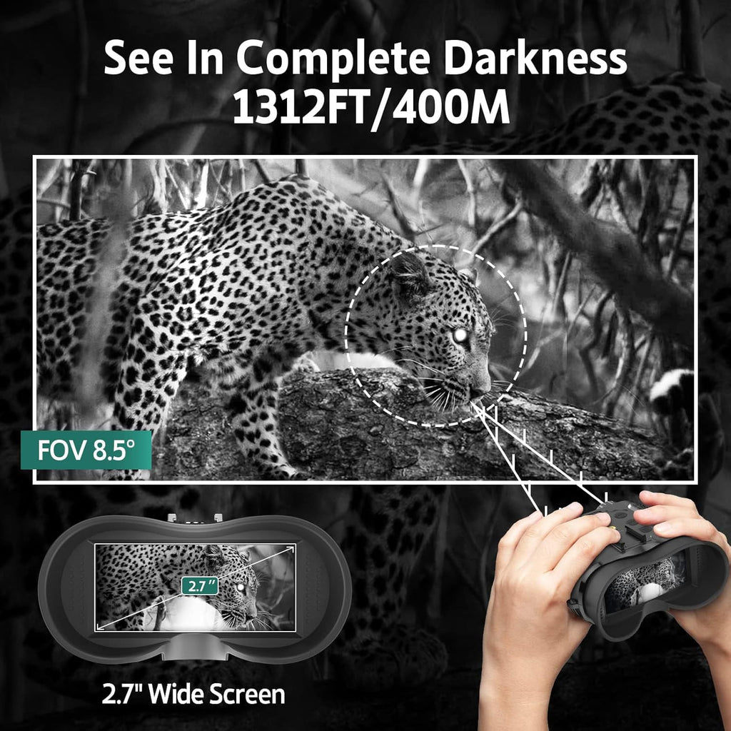Night Vision Goggles with 2.7" Screen, 8 X Digital Zoom W155070