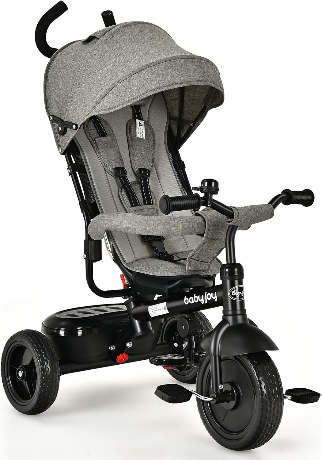 4-in-1 Toddler Tricycle with Push Handle and Canopy H847862