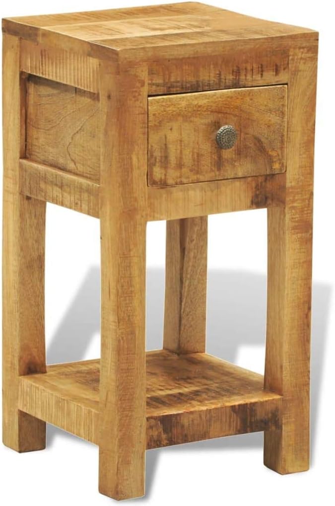Solid Mango Wood 1 Drawer Side Table G401