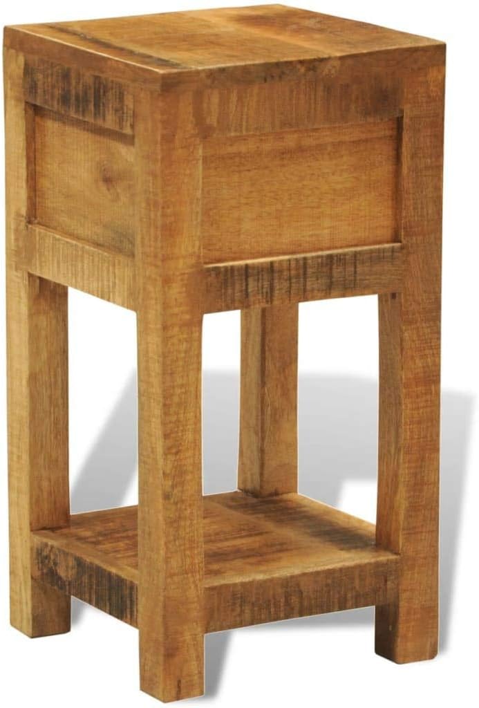 Solid Mango Wood 1 Drawer Side Table G401
