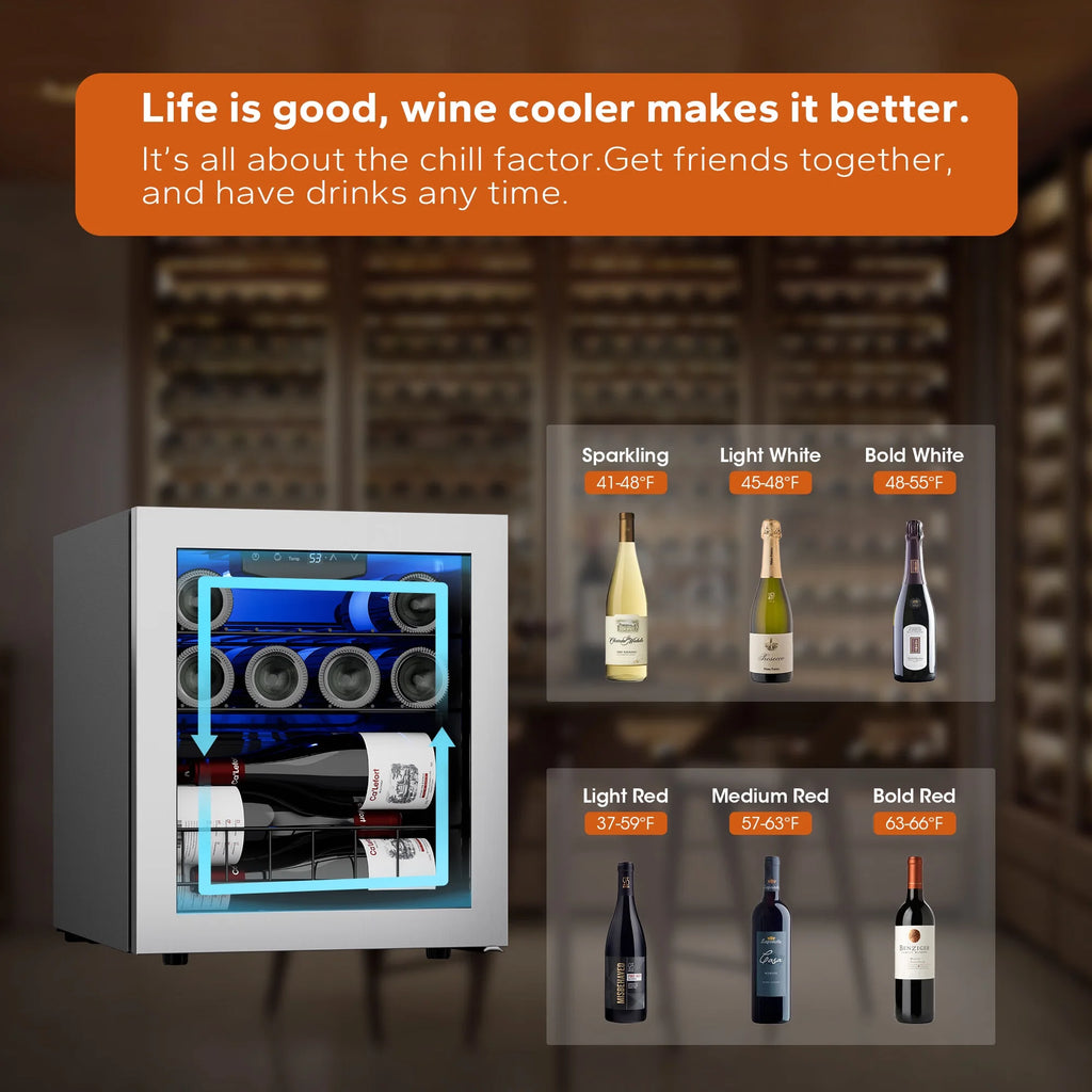 12 Bottle Mini Wine Refrigerator with Glass Door H5110