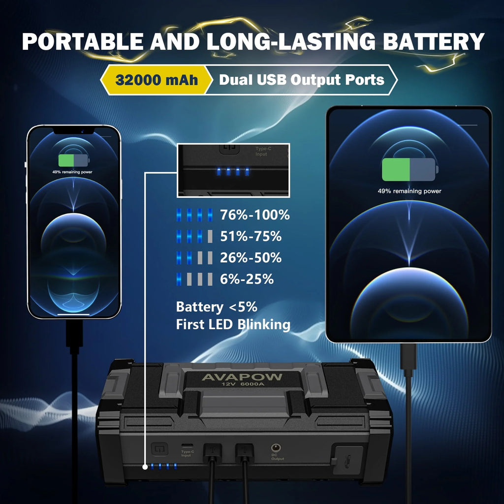 6000A Car Battery Jump Starter K3582