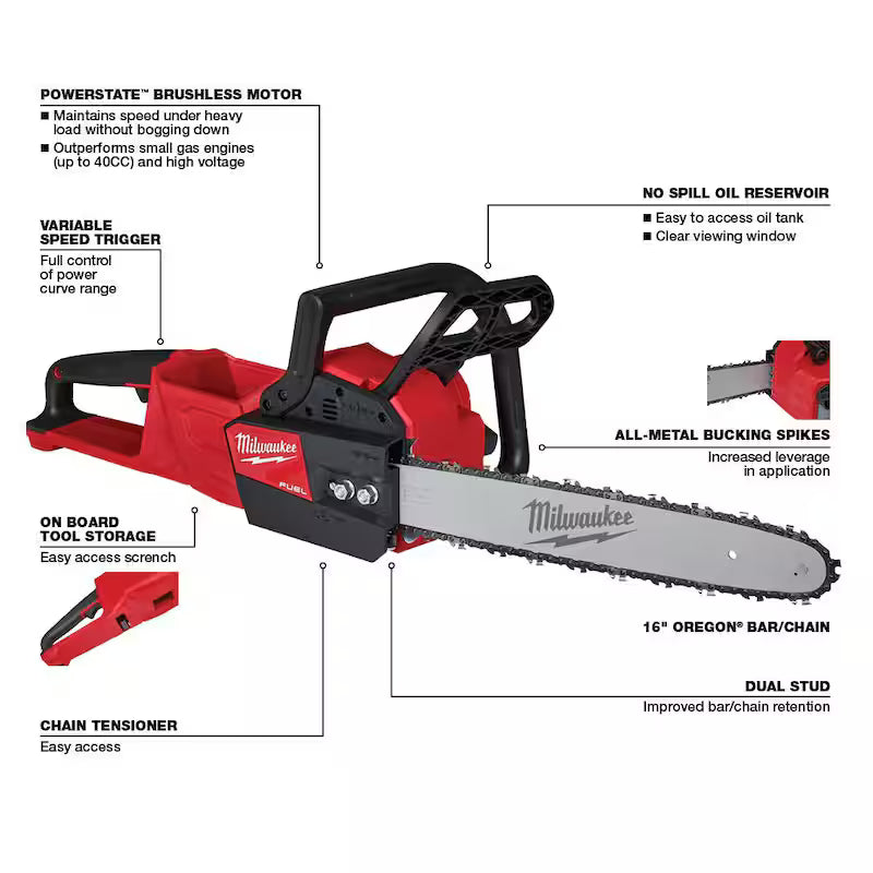 18V Brushless Cordless Backpack Blower Kit with 16 in. Chainsaw Z19392