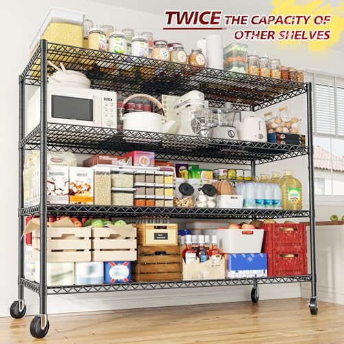 75.6" H Metal Wire Shelving Unit with Wheels D8205