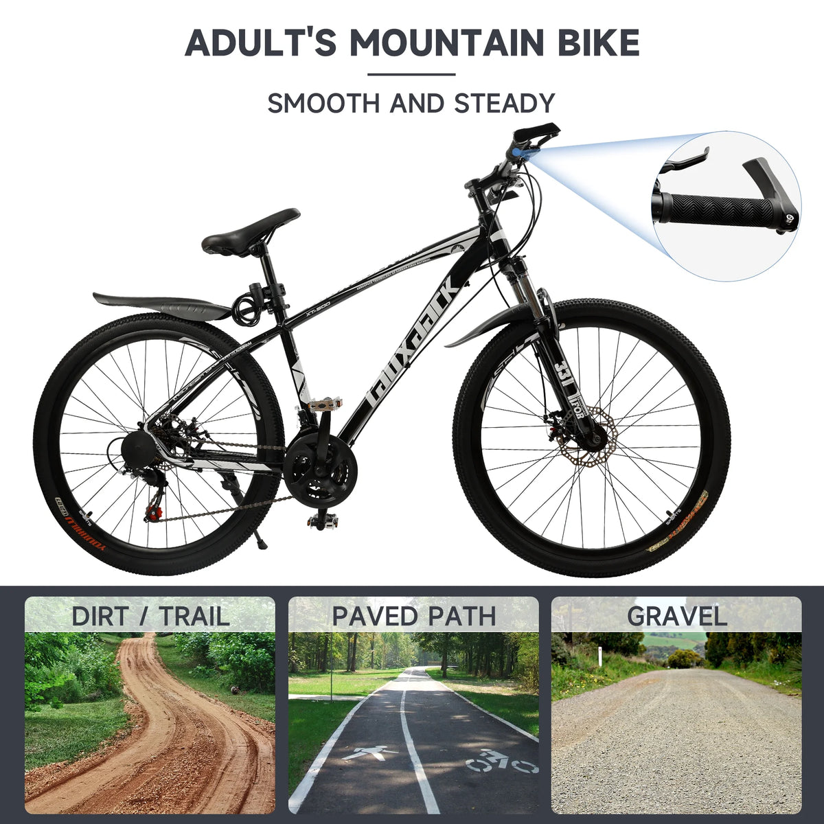 Full Suspension 21 Speed 27.5 inch Dual Disc Brake Mountain Bike J484659