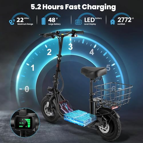 800W/1200W Foldable Electric Scooter with Seat Z949405