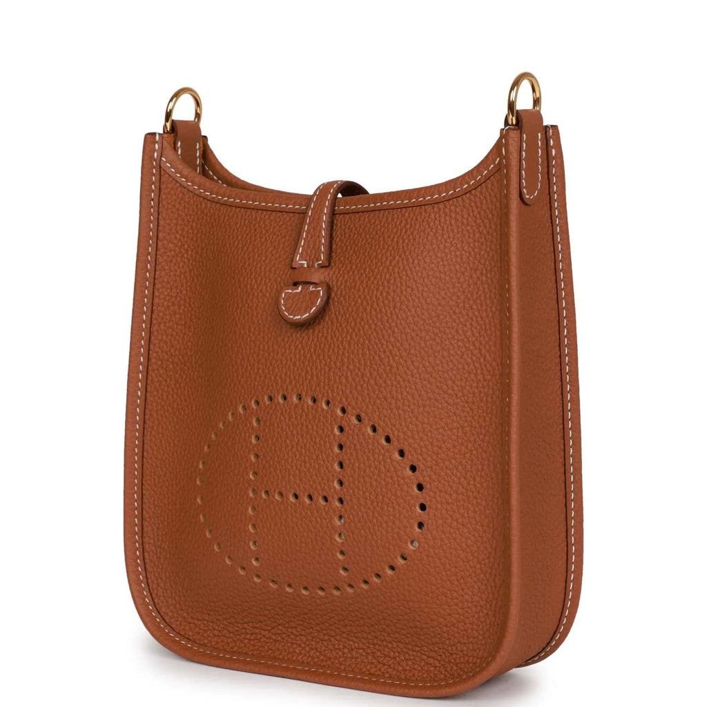 Gold Leather Crossbody Bag R237