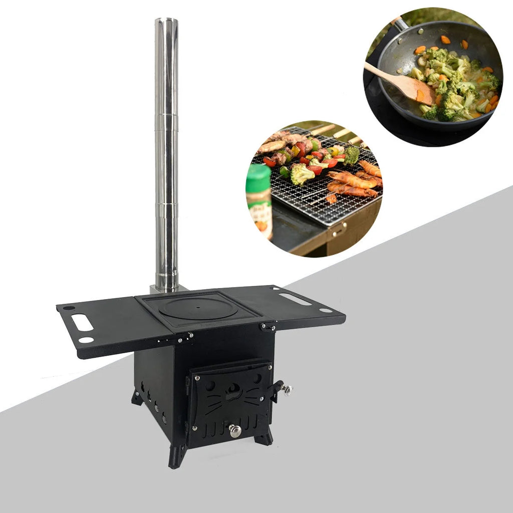 Portable Wood Burning Stove with Chimney Pipe T333