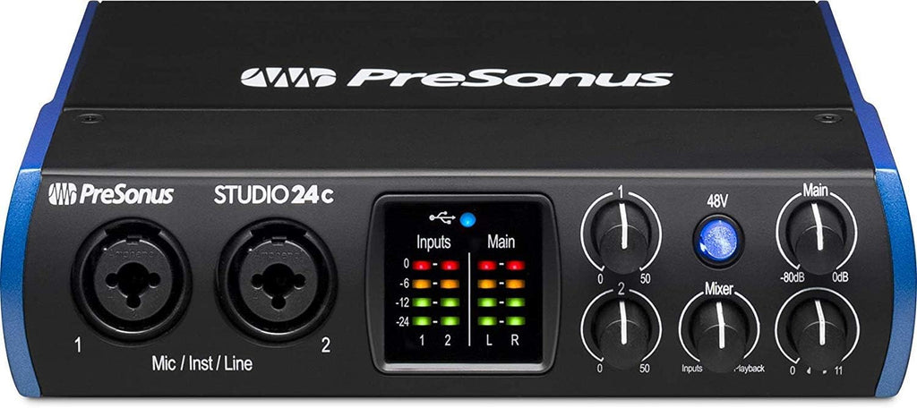 2x2 USB Type-C Audio Interface with Multimedia Monitors and Microphone Isolation Shield Z693796