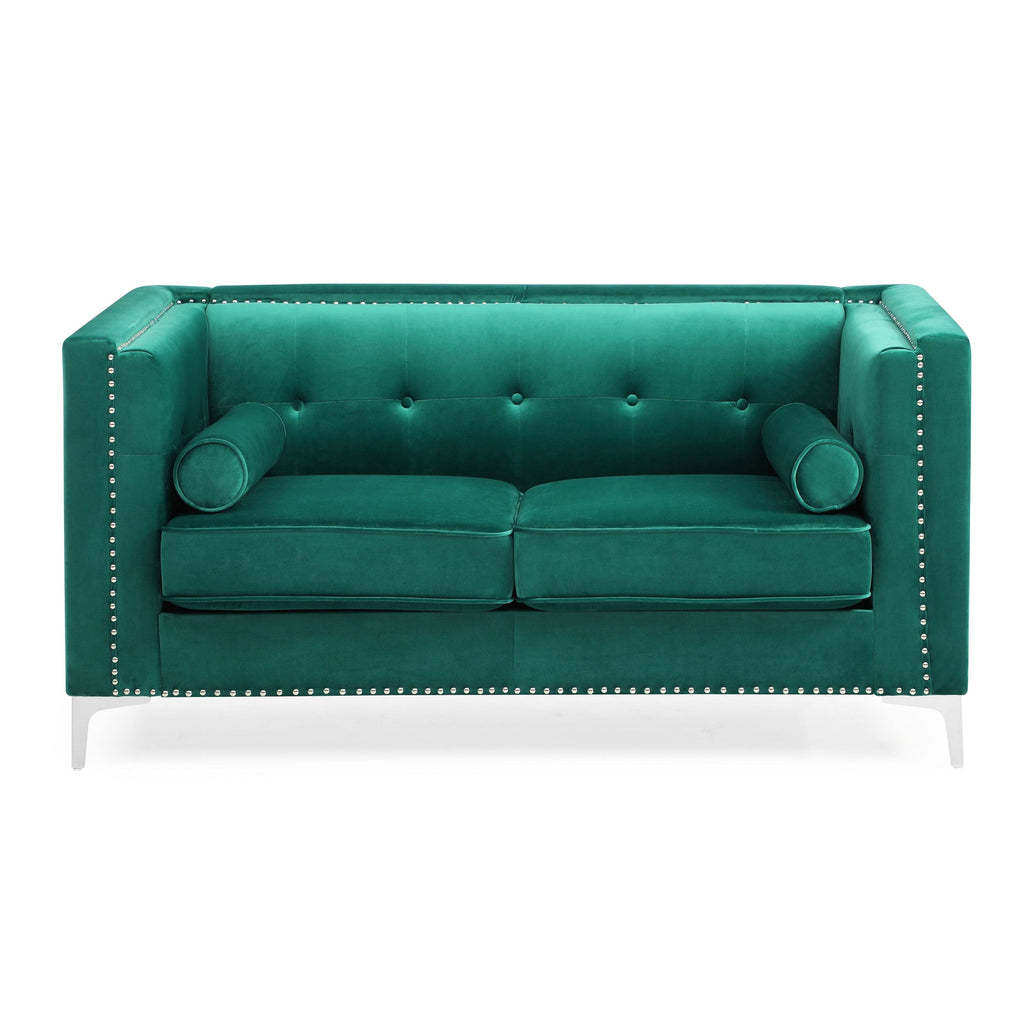 Velvet Tufted Loveseat V2991