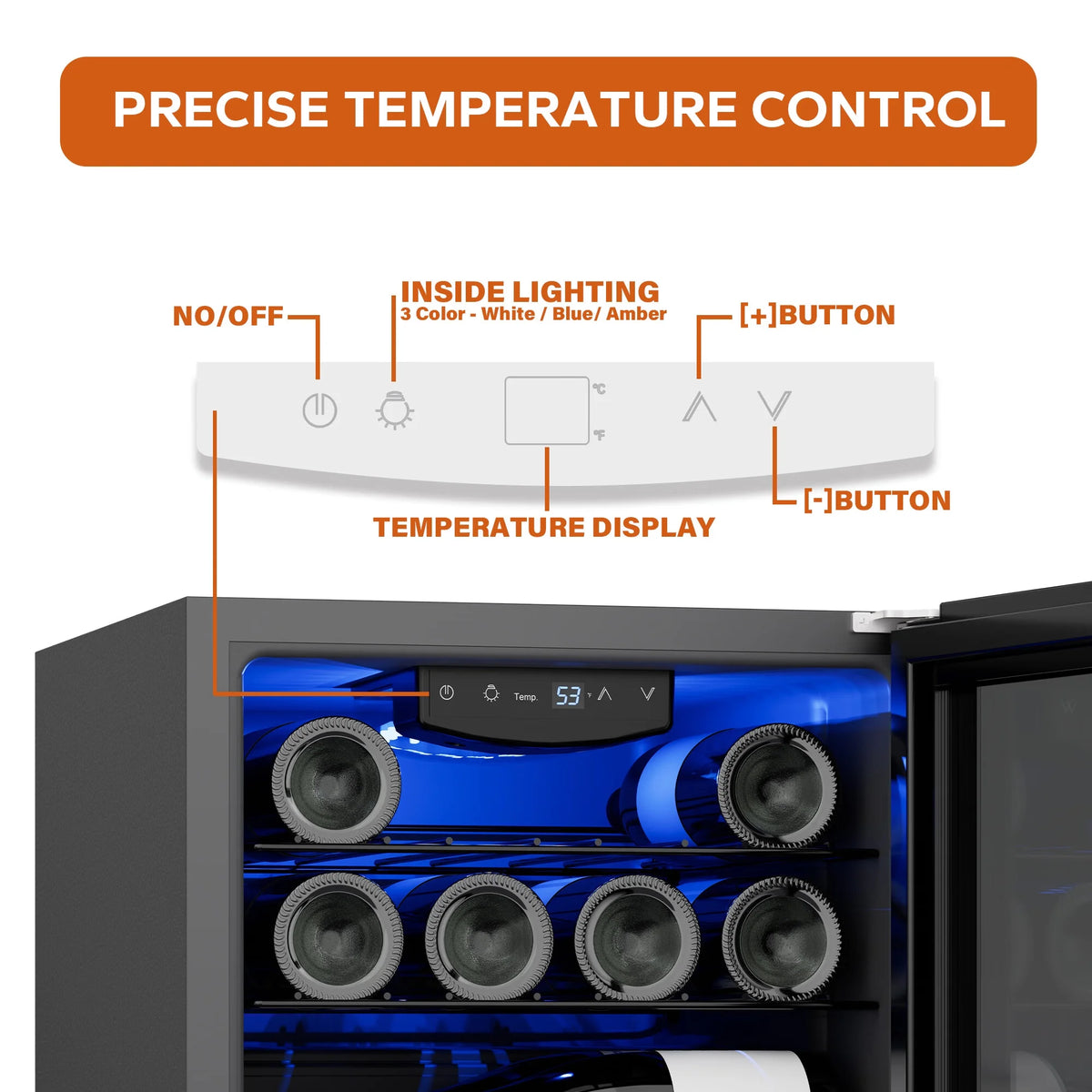 12 Bottle Mini Wine Refrigerator with Glass Door H5110