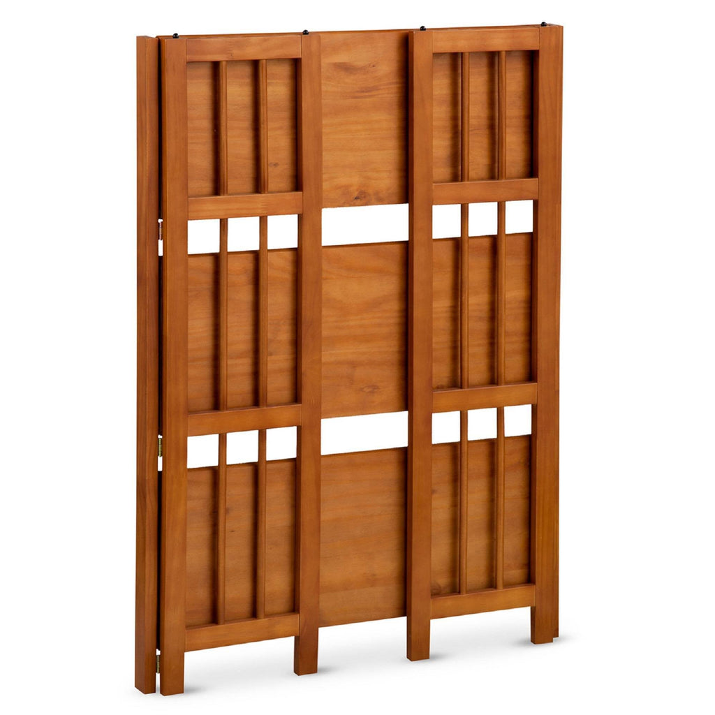 3 Shelf Folding Stackable Bookcase Chestnut N52953